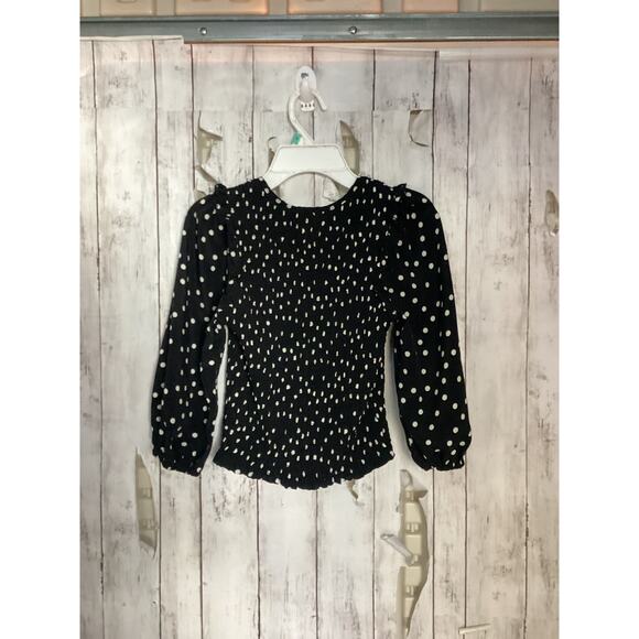 Code x Mode Women's Long-Sleeve Black Dot-Bubble Blouse Size XS - Picture 2 of 6